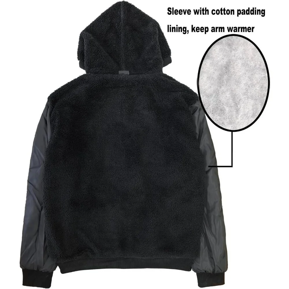 Lined Hoodies for Men Heavyweight Full Zip Up Sweatshirt Thick Fleece Jackets - Picture 5 of 6